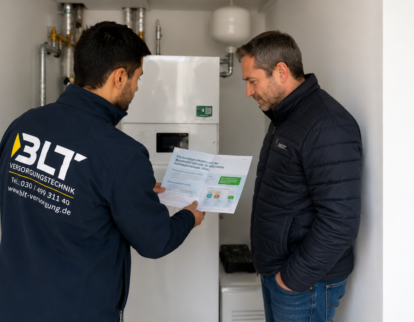 Wärmepumpe im Berliner Winter – zuverlässige Heizleistung auch bei Minustemperaturen, installiert von BLT Versorgungstechnik